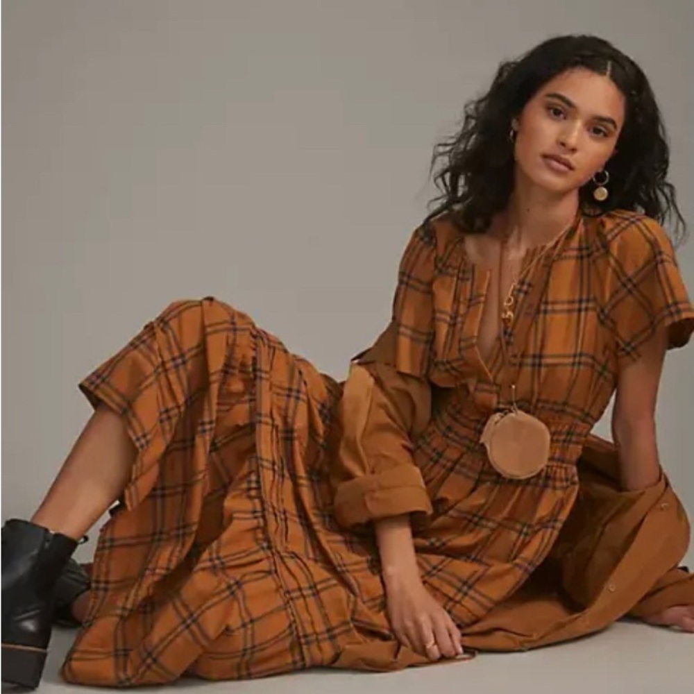 Maeve | Anthropologie
Somerset Plaid Maxi Dress XL